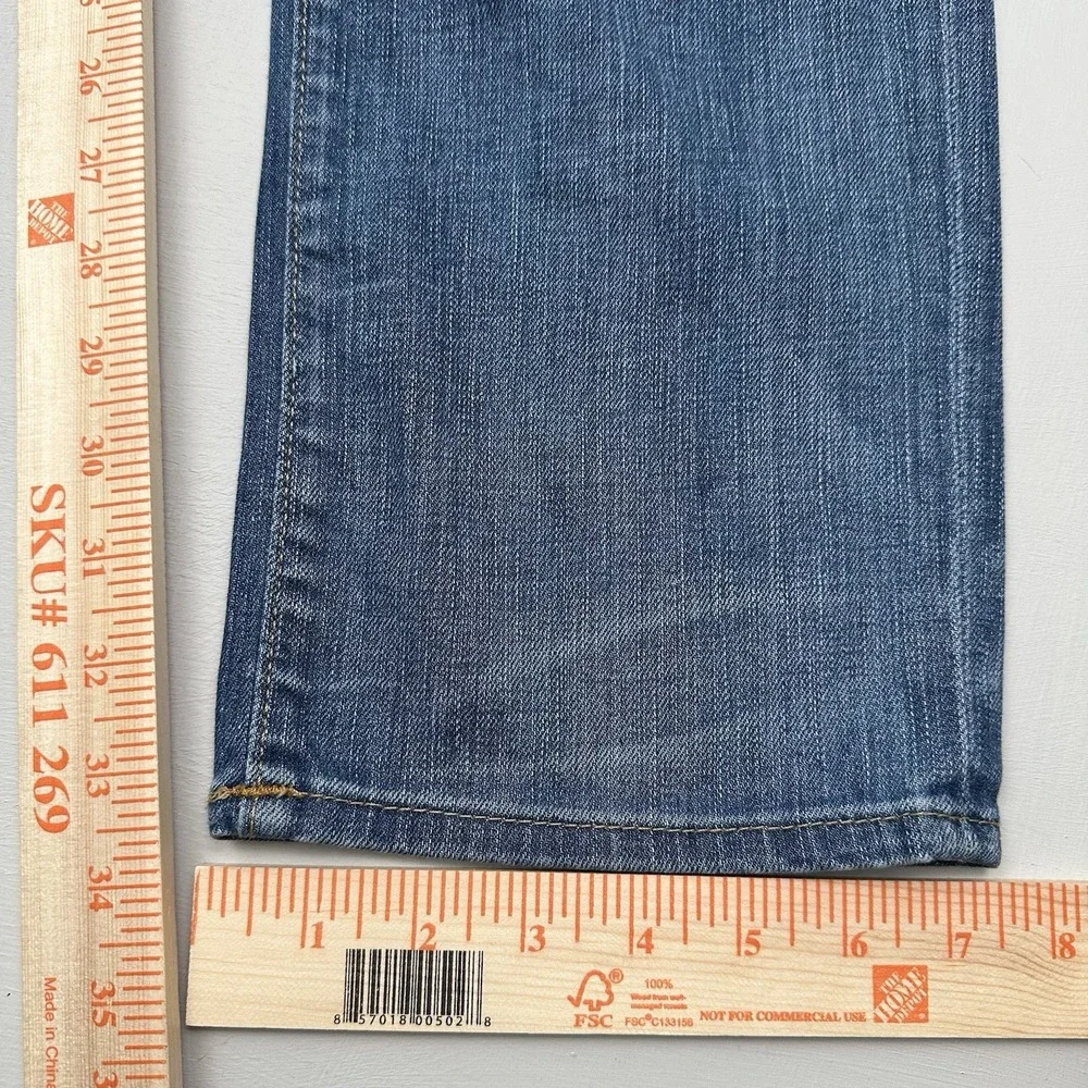 True Religion Geno Flap Relaxed Slim Jeans Mens 33x34 Distressed Blue Stretch